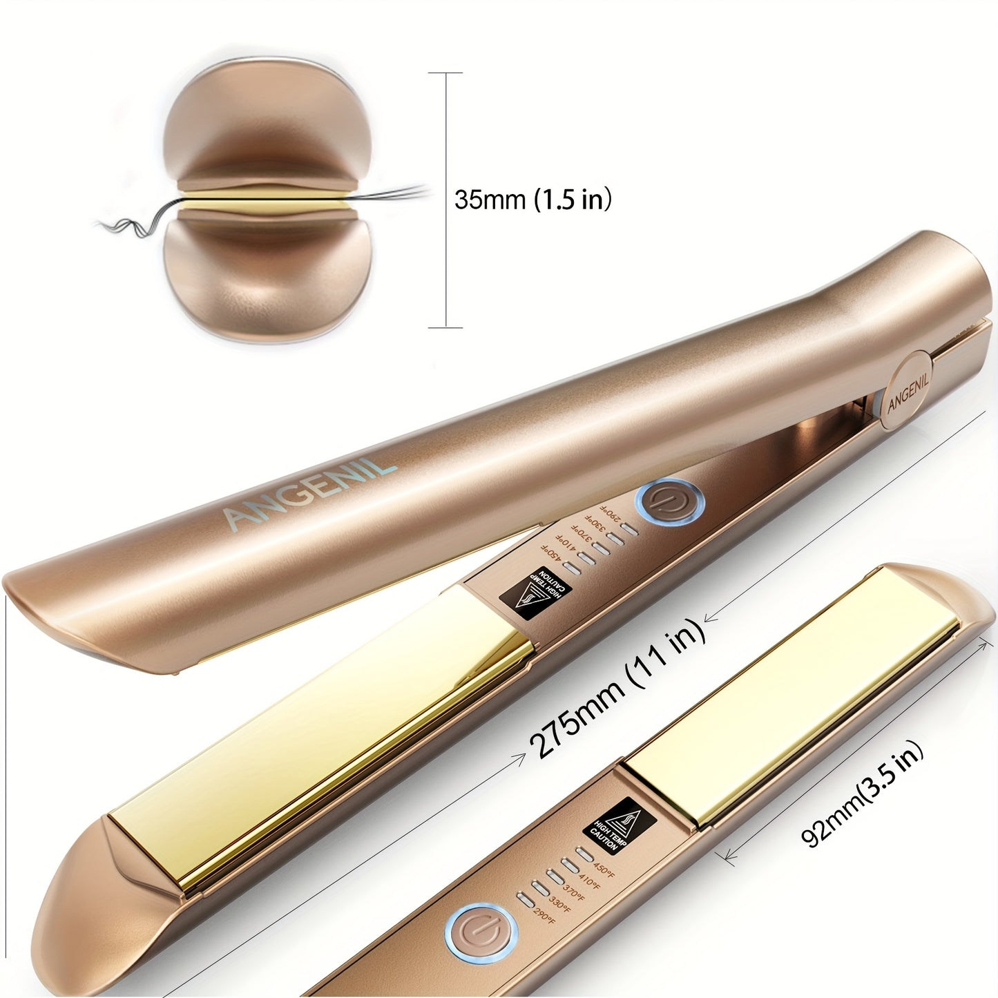 2-in-1 Titanium Hair Quick Heat Straightener & Curler