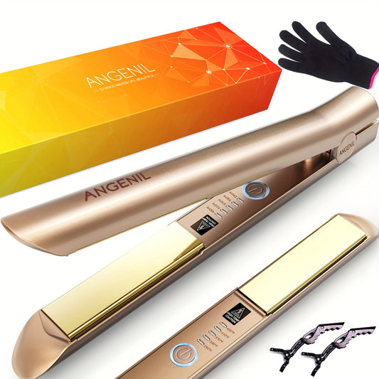 2-in-1 Titanium Hair Quick Heat Straightener & Curler