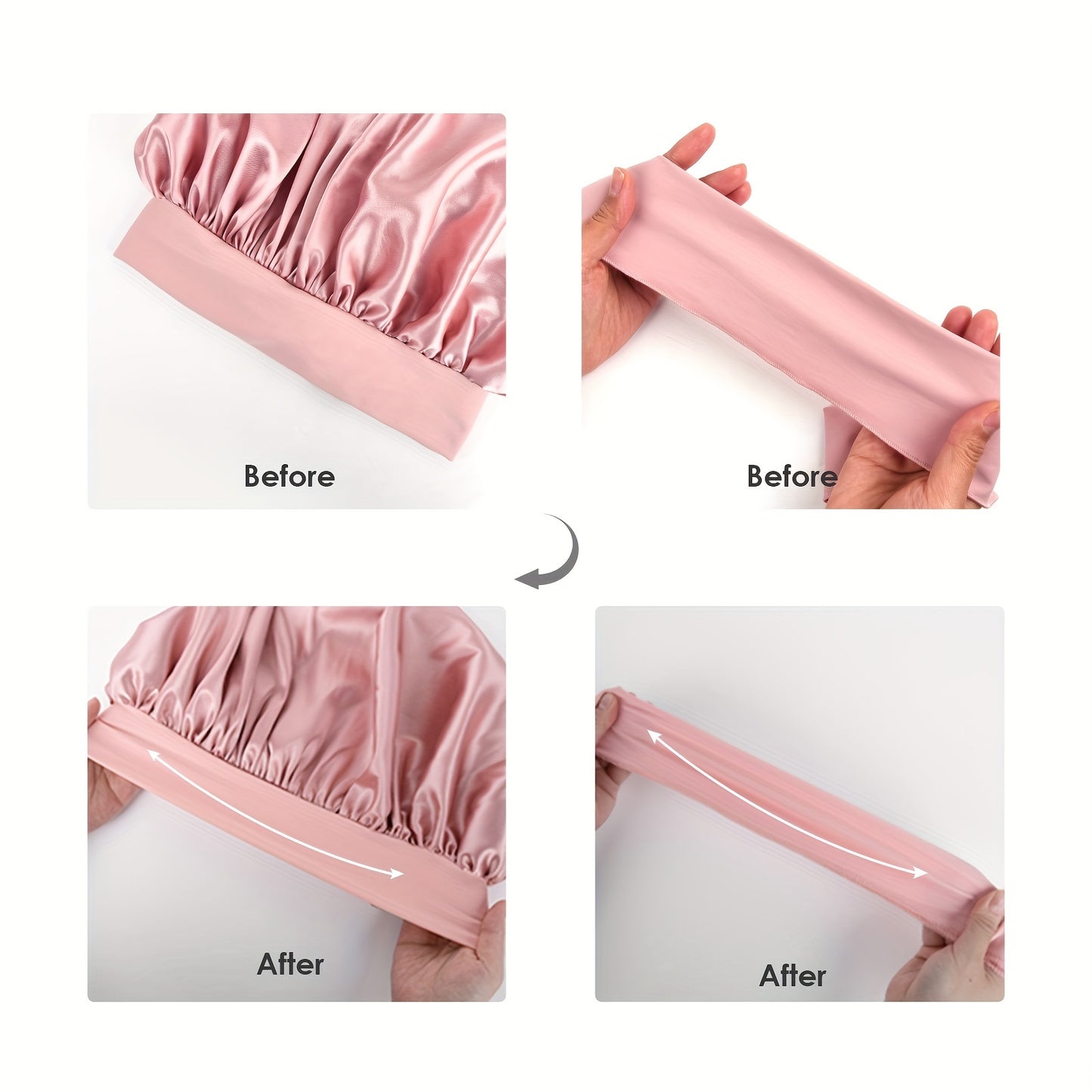 Luxurious Satin Bonnet with Adjustable Tie Band & Bow Accent - Soft Hair Protection (Unisex)