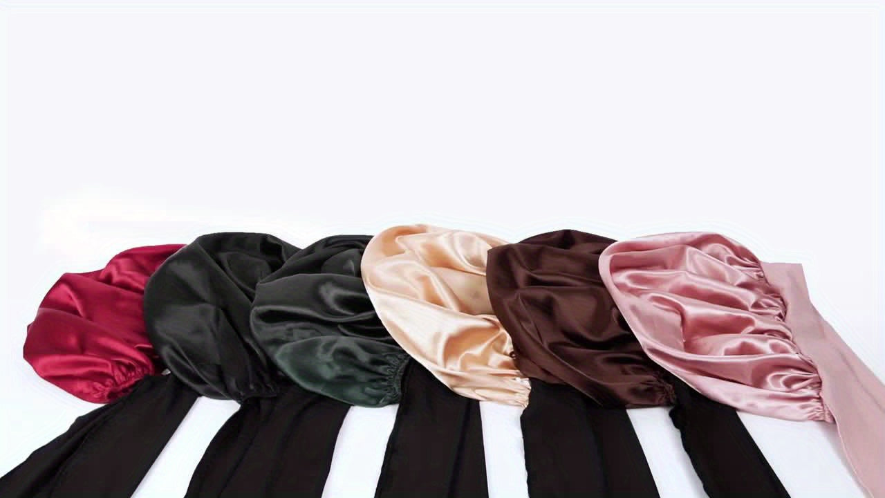 Luxurious Satin Bonnet with Adjustable Tie Band & Bow Accent - Soft Hair Protection (Unisex)