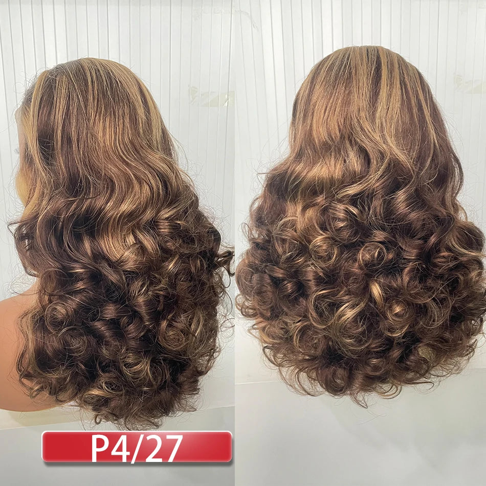 Malaysia Bouncy Curly Wigs 250 Density Hair W/ 13x4 HD Lace Frontal (Glueless)