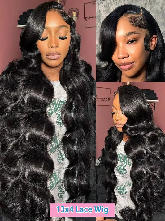 Body Wave 13x6 HD Lace Frontal Wigs Human Hair (Transparent Swiss Lace )