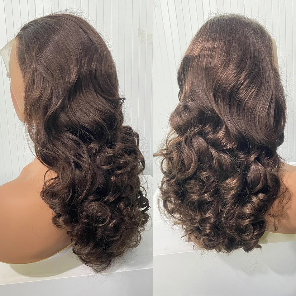 Malaysia Bouncy Curly Wigs 250 Density Hair W/ 13x4 HD Lace Frontal (Glueless)