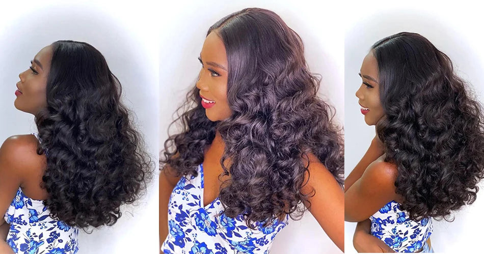 Malaysia Bouncy Curly Wigs 250 Density Hair W/ 13x4 HD Lace Frontal (Glueless)