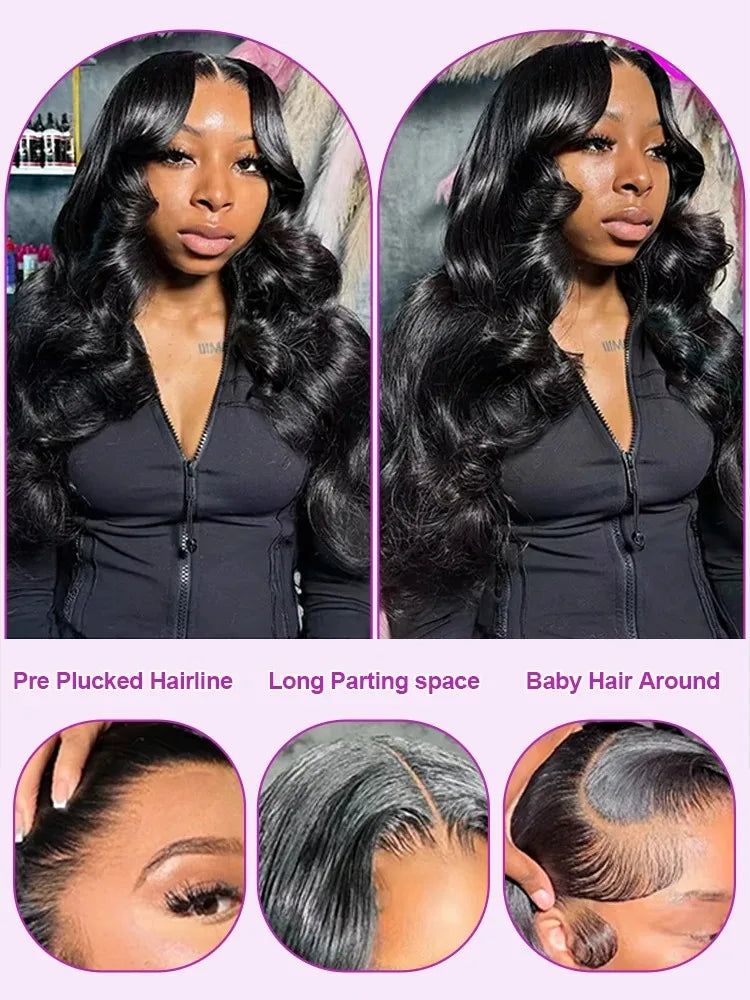 Body Wave 13x6 HD Lace Frontal Wigs Human Hair (Transparent Swiss Lace )