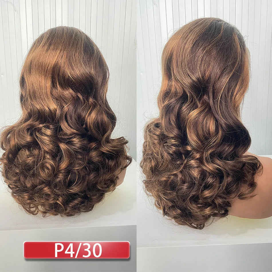 Malaysia Bouncy Curly Wigs 250 Density Hair W/ 13x4 HD Lace Frontal (Glueless)