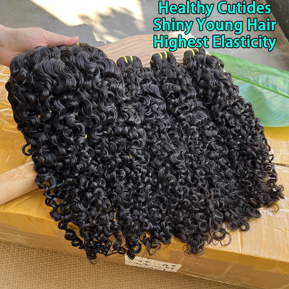Burmese Curly Human  Hair Bundles (Natural Color)