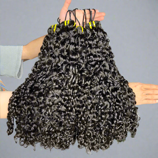 Burmese Curly Human  Hair Bundles (Natural Color)