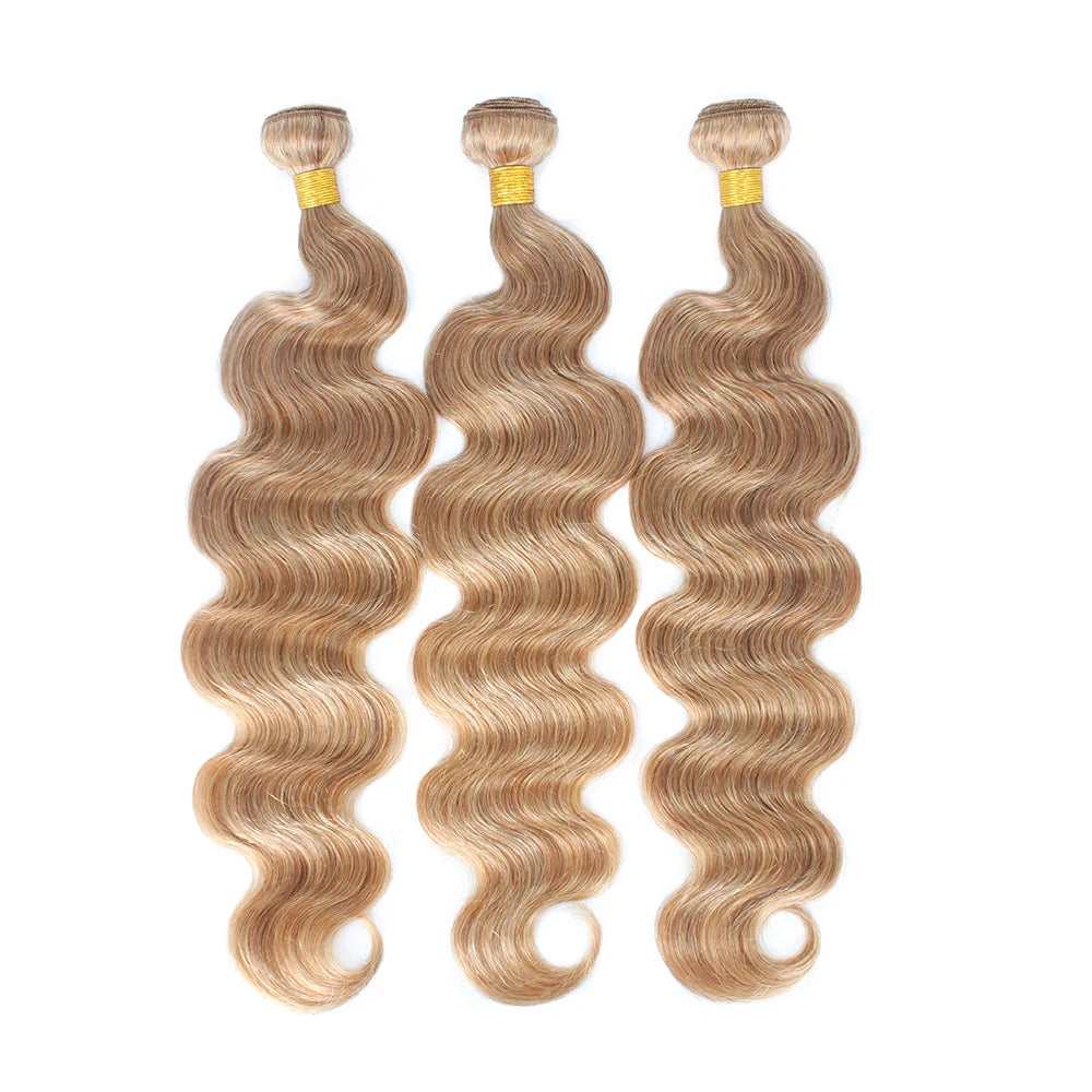 Honey Blonde Body Wave Remy Human Hair Extensions 100g/pc (#617, #27)