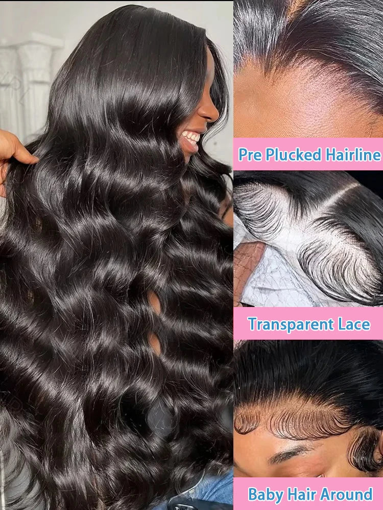 Body Wave 13x6 HD Lace Frontal Wigs Human Hair (Transparent Swiss Lace )