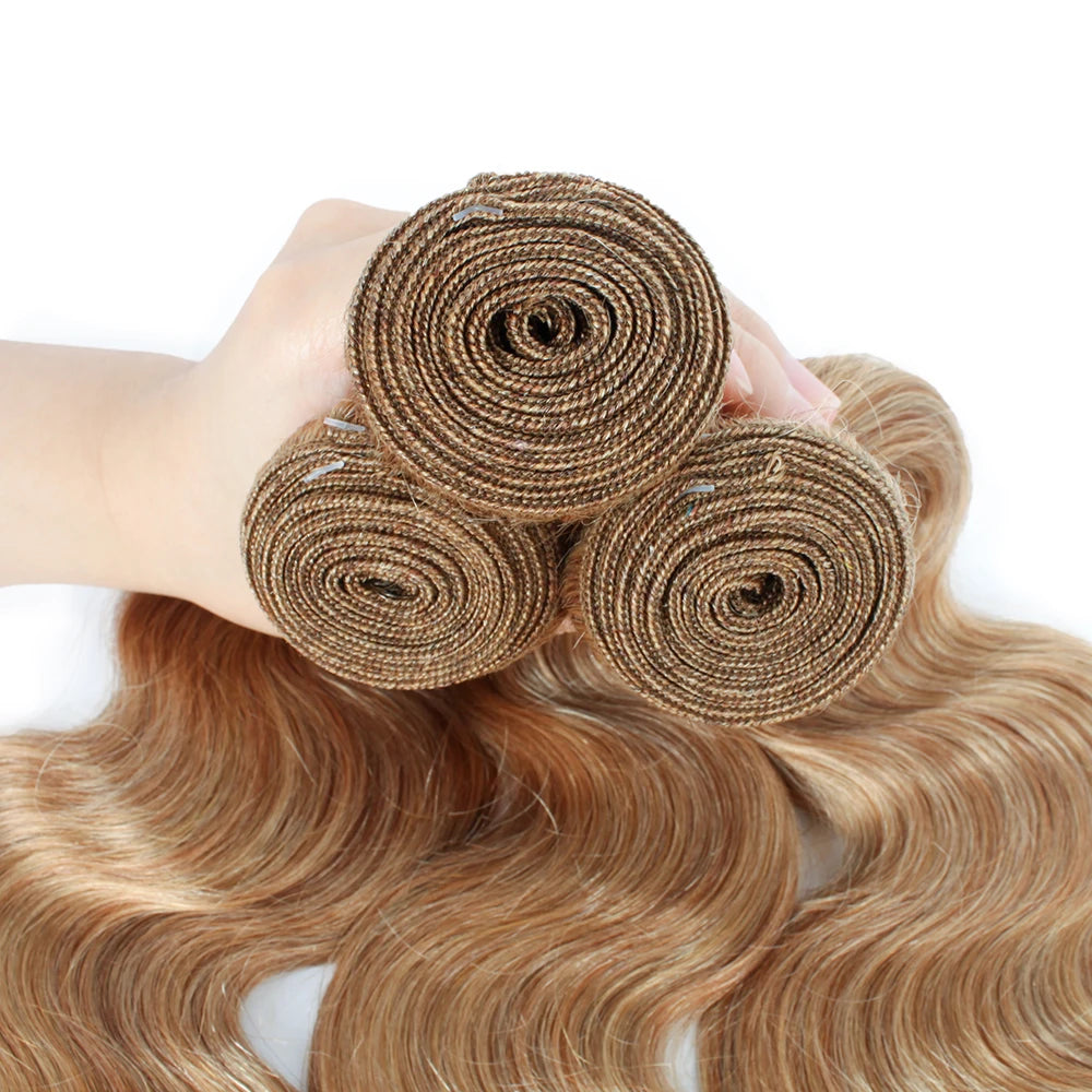Honey Blonde Body Wave Remy Human Hair Extensions 100g/pc (#617, #27)