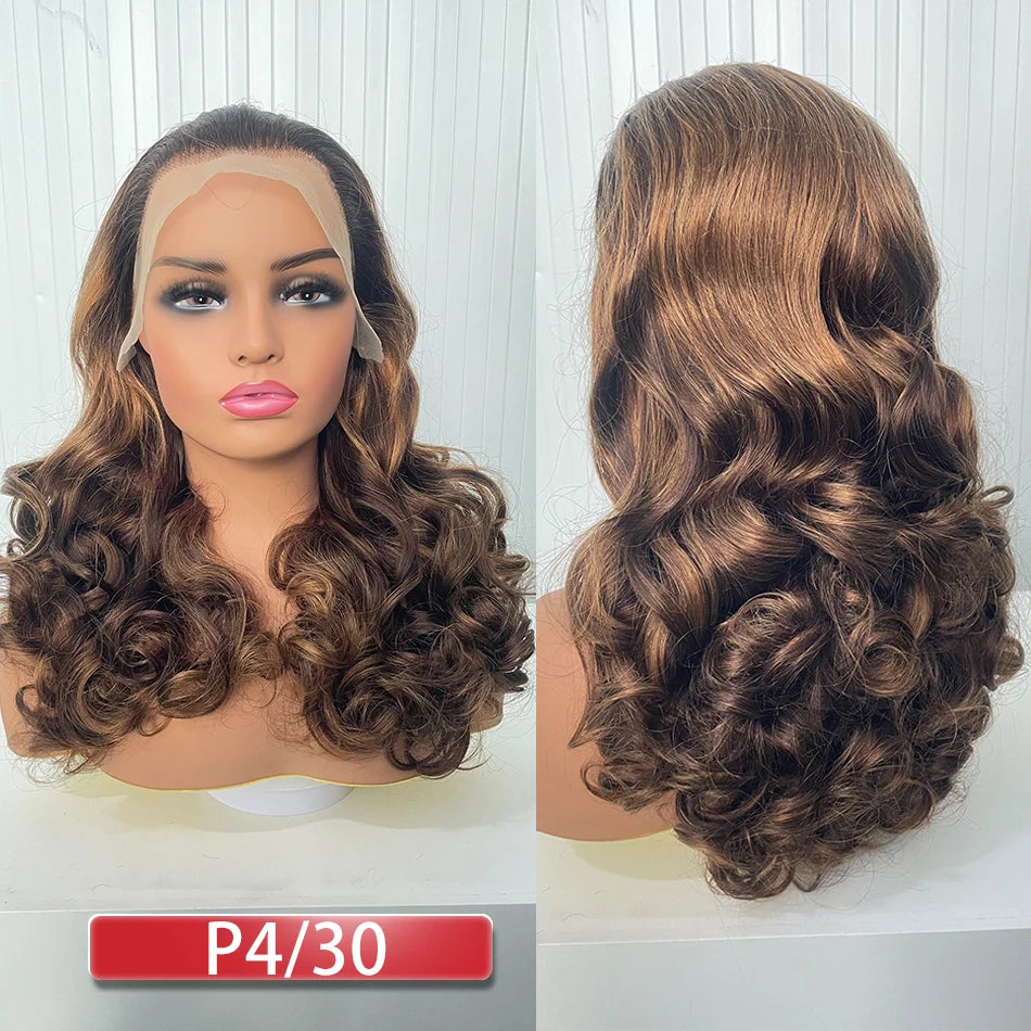 Malaysia Bouncy Curly Wigs 250 Density Hair W/ 13x4 HD Lace Frontal (Glueless)