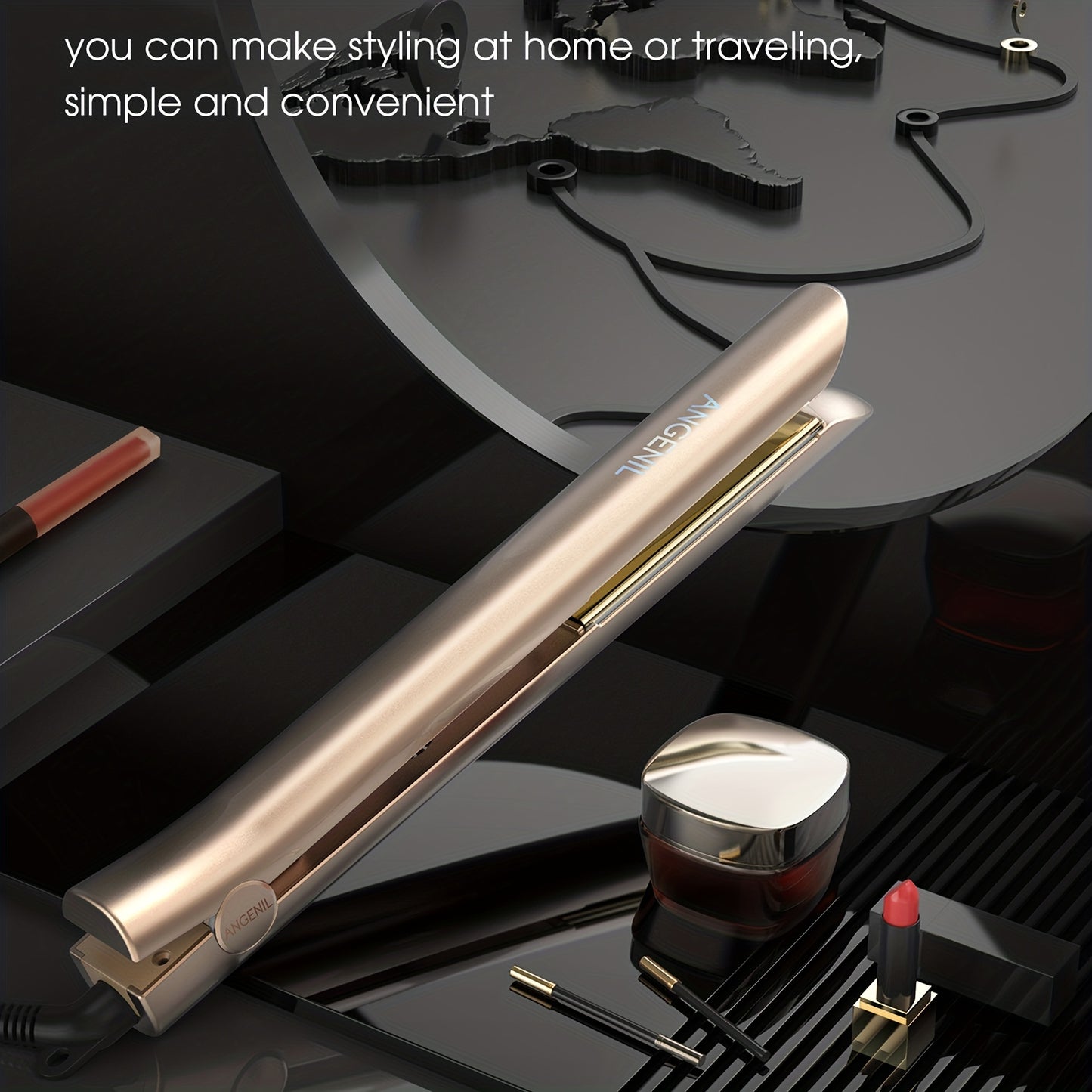2-in-1 Titanium Hair Quick Heat Straightener & Curler