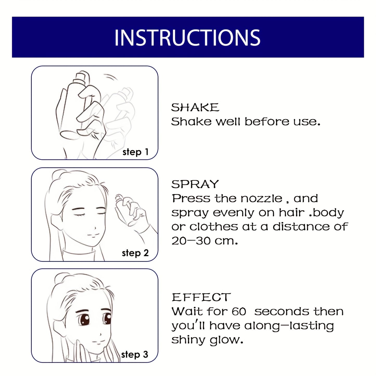 1PCS Shimmer Silver Glitter Hairspray, Hair Body Glitter Spray, (holographic Highlight Powder)