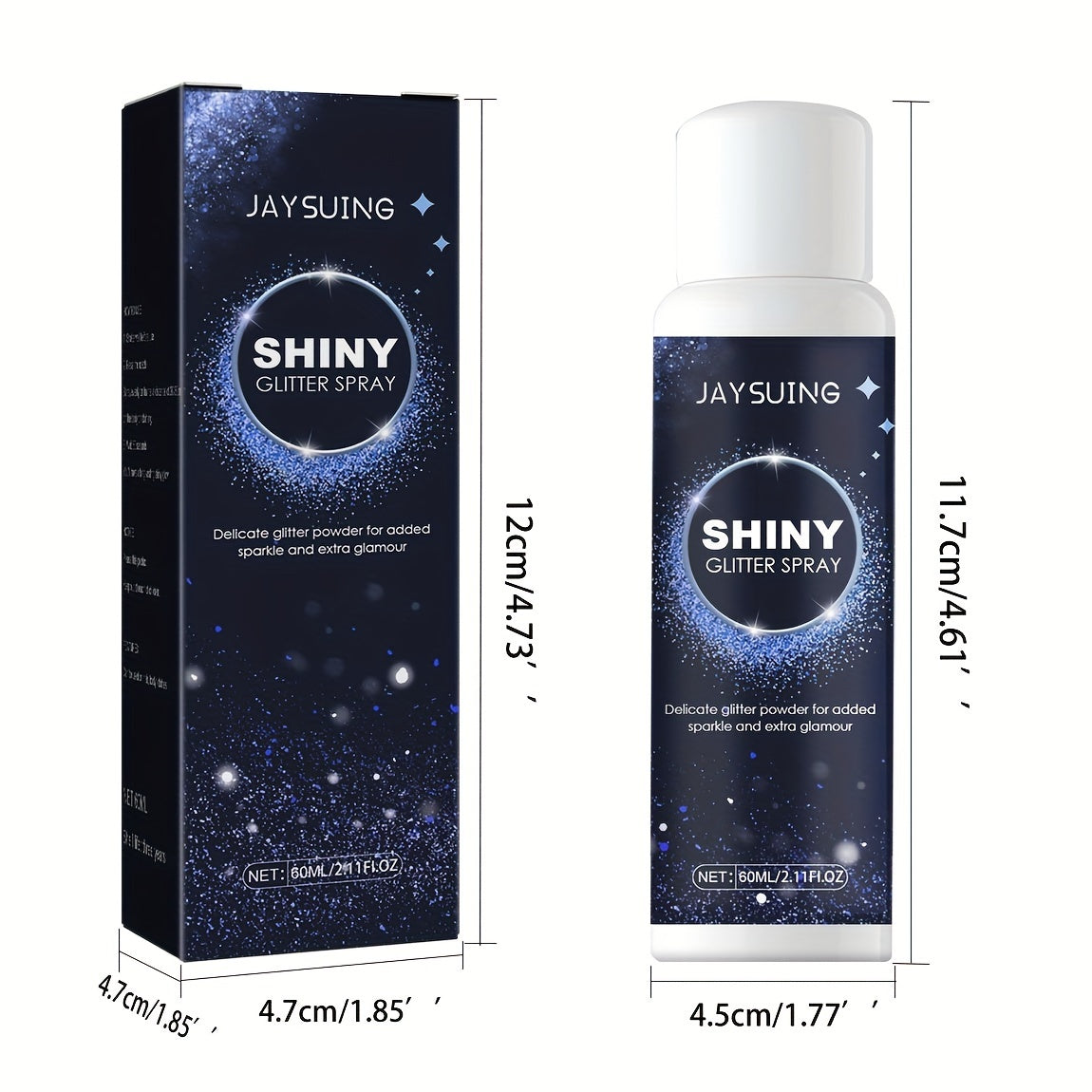 1PCS Shimmer Silver Glitter Hairspray, Hair Body Glitter Spray, (holographic Highlight Powder)